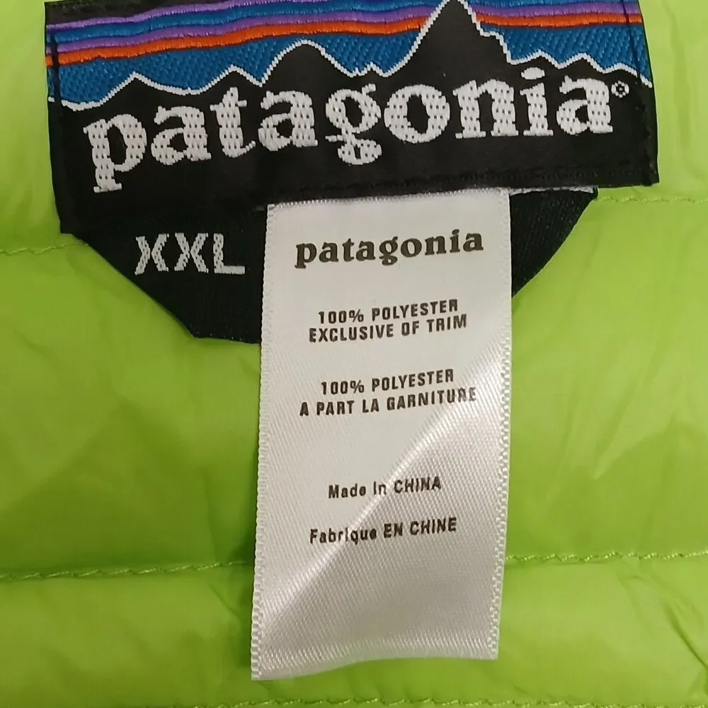 Patagonia Boy's Down Sweater Jacket XXL/2X Gecko Green 31080 Puffer Packable